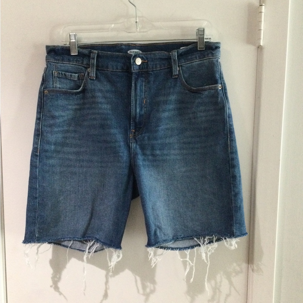 Old navy frayed edge dark denim shorts